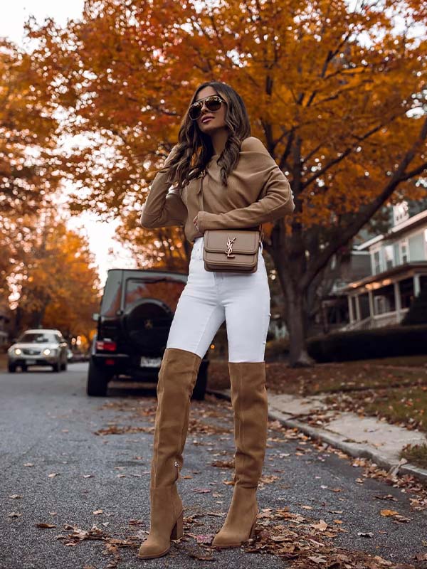 Over the knee boots brown leather how to style brown over the knee boots