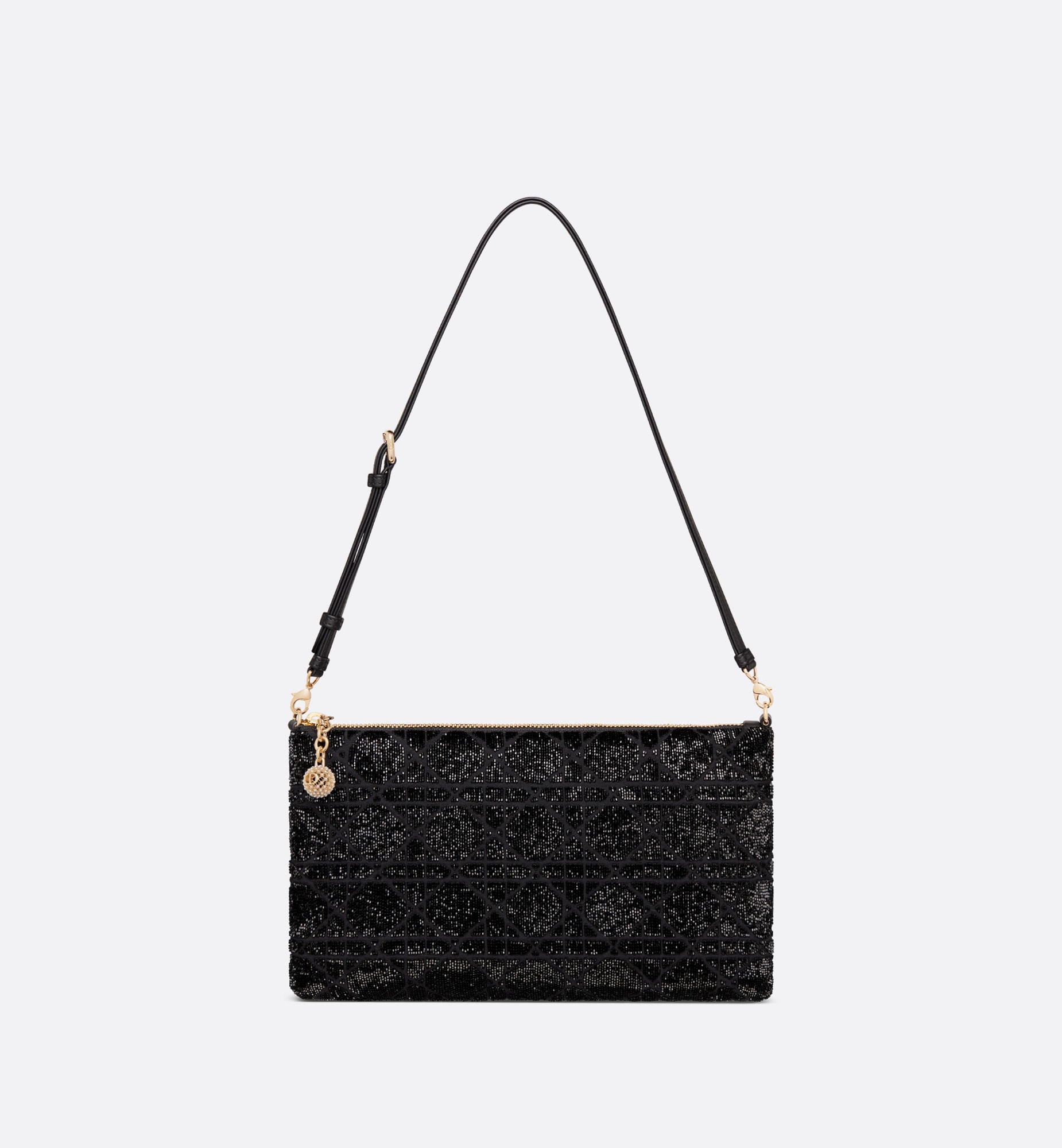 Dior Dream Bag Black Cannage Cotton with Bead Embroidery