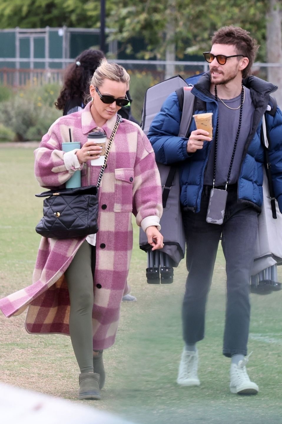 Hillary duff in isabel marant checked coat