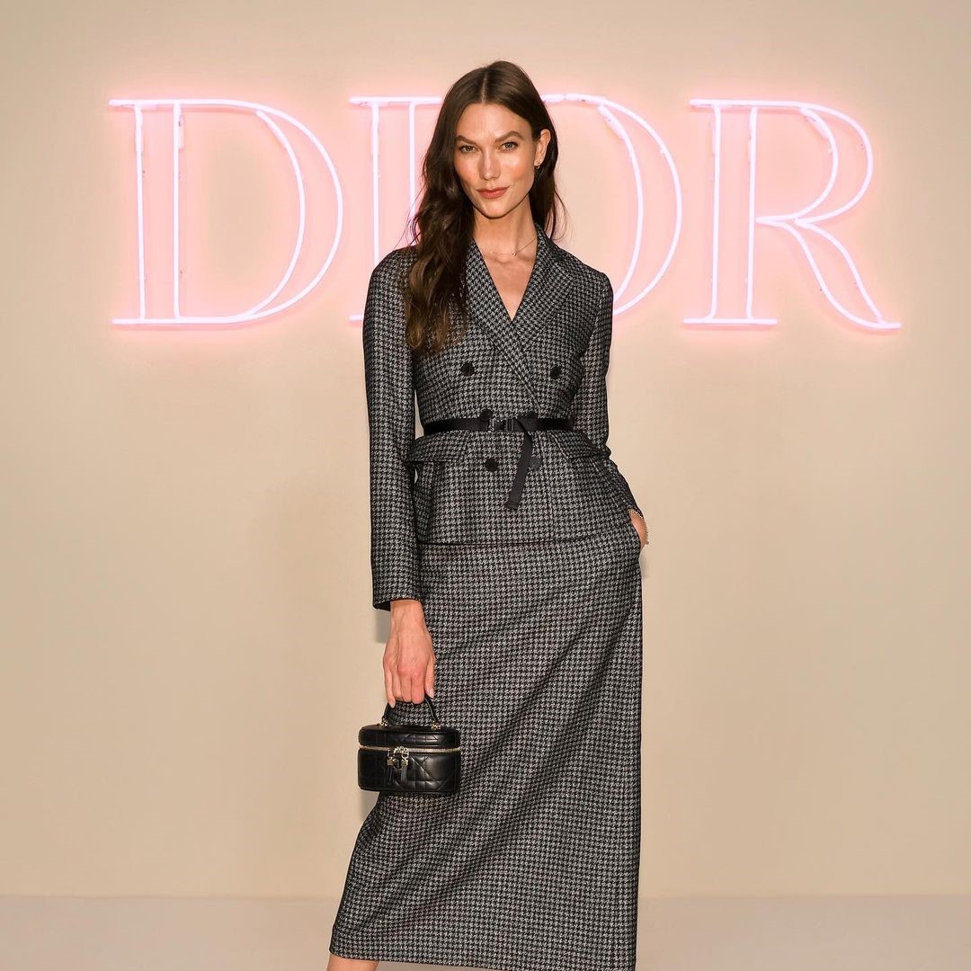 Karlie Kloss at Christian Dior Autumn Winter 2024 Show in Christian Dior Mini Bag ft image