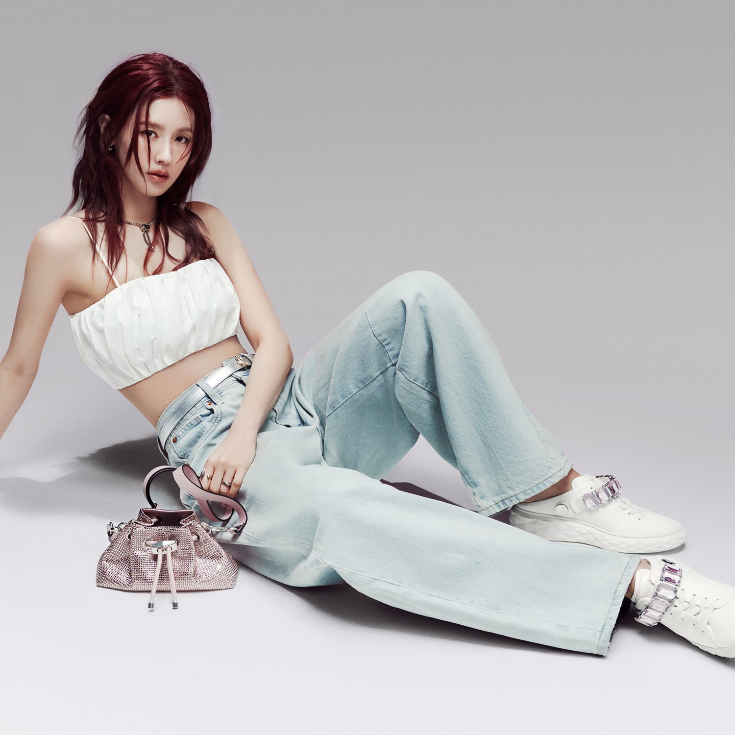 Mi-yeon in jimmy choo shoulder bag