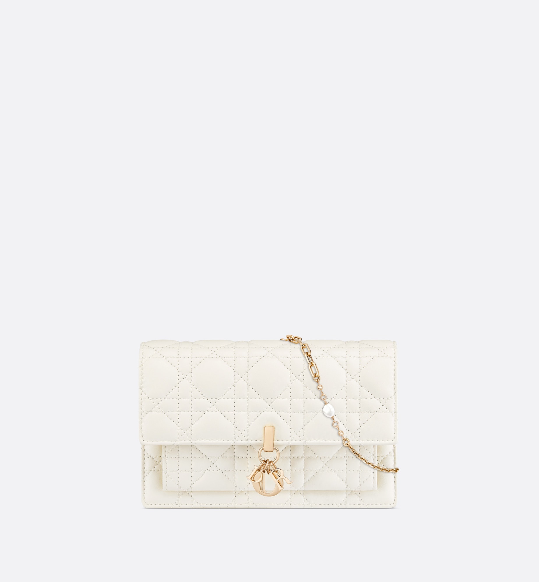 Miss dior chain pouch latte cannage lambskin