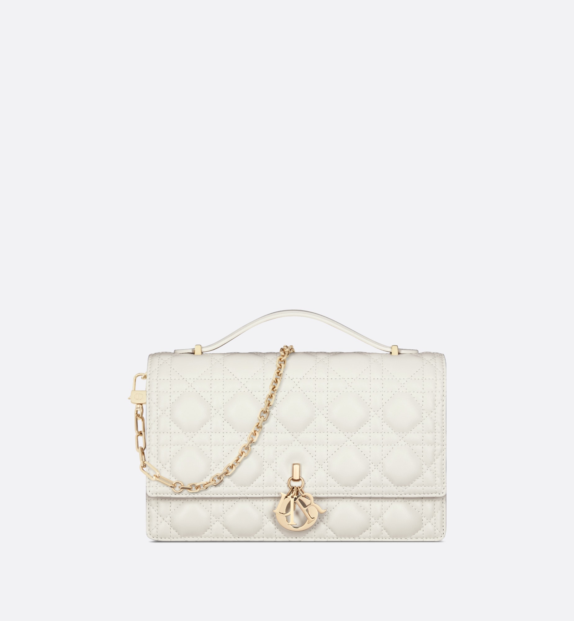 Miss dior top handle bag latte cannage lambskin