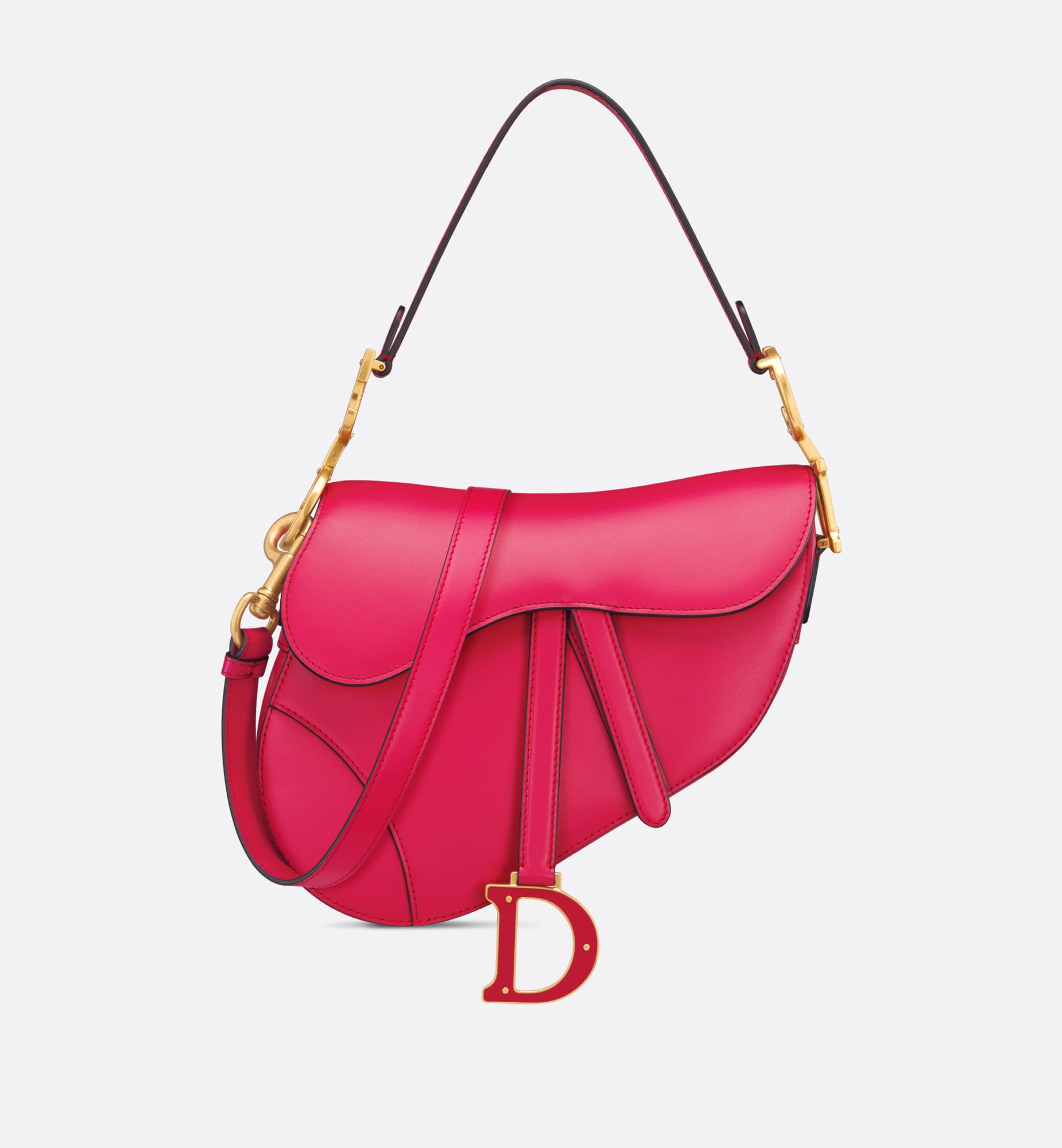 Saddle Bag with Strap Passion Pink Smooth Calfskin christian dior saddle bag with strap