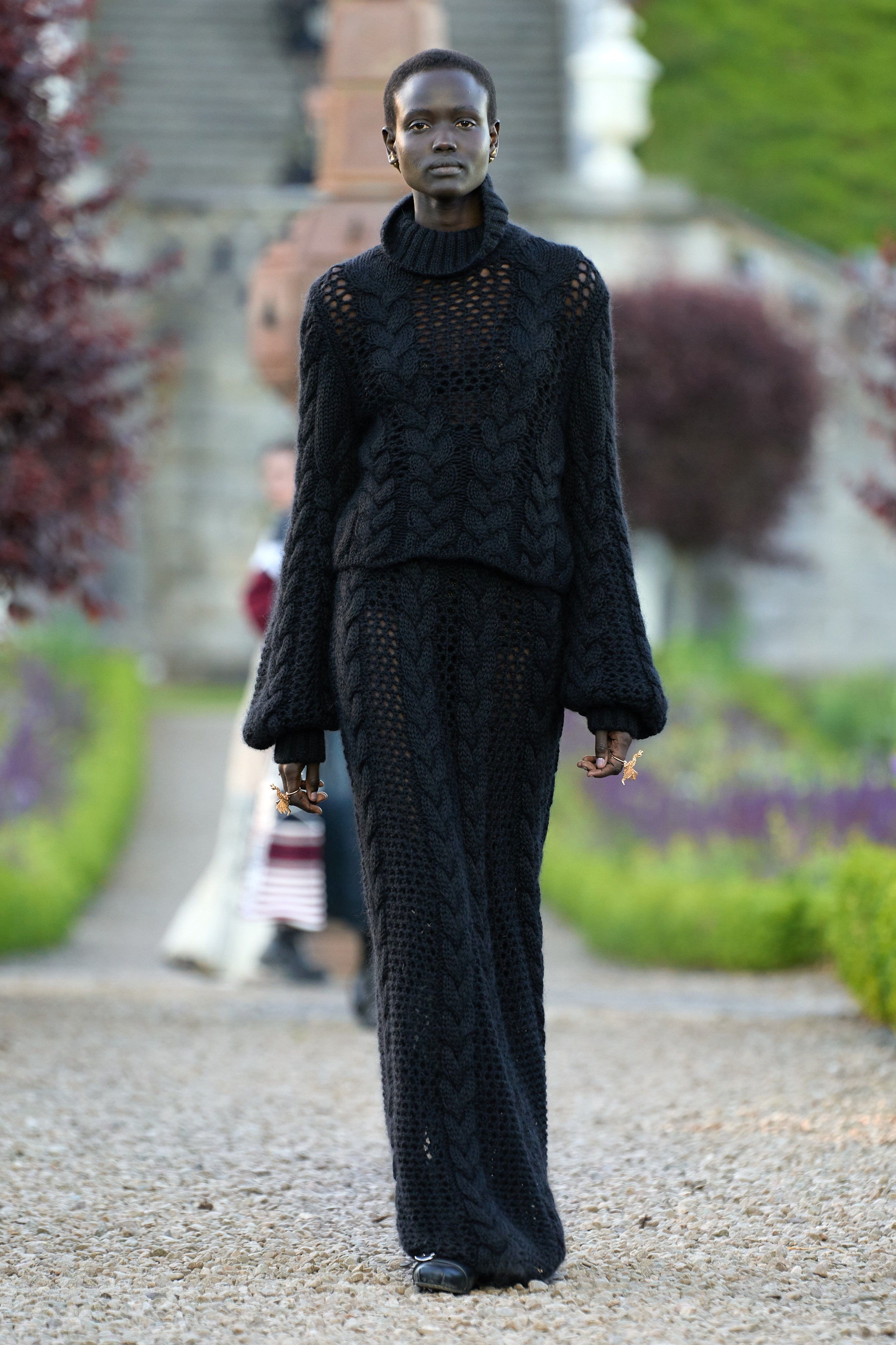 Sleek black crochet