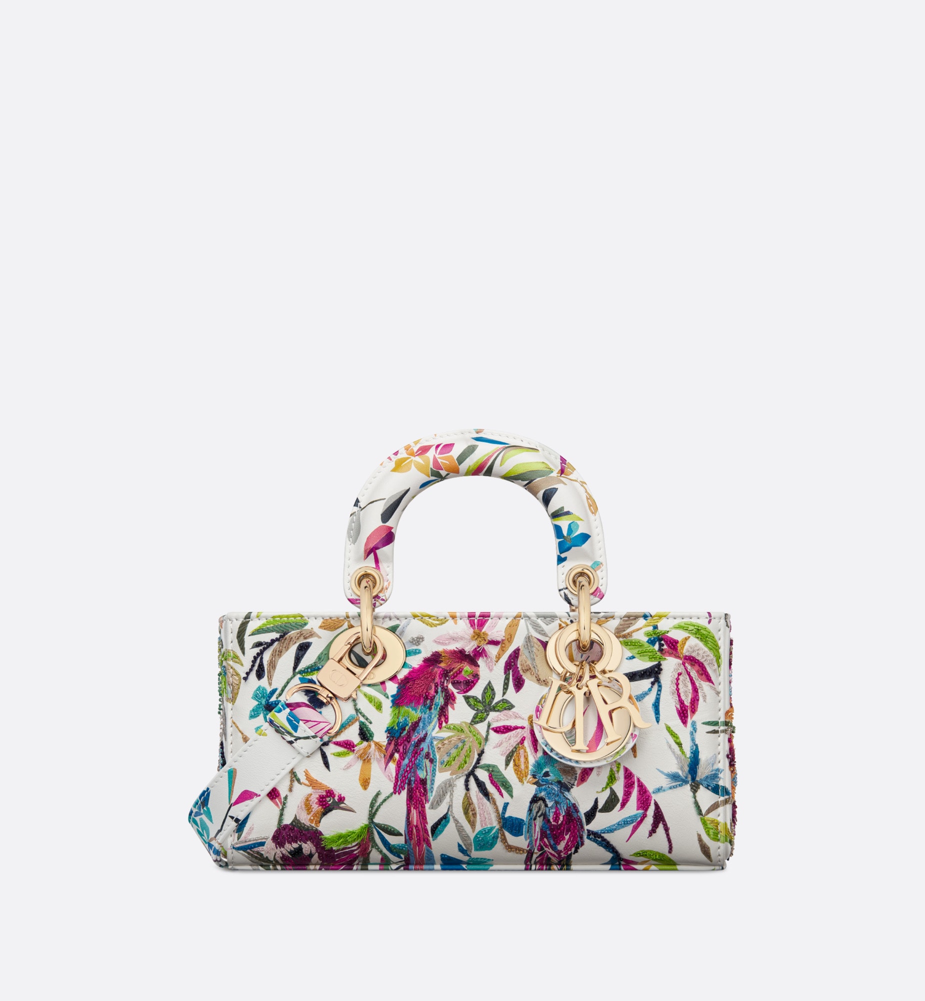 Small Lady D-Joy Bag White Multicolor Calfskin with Toile de Jouy Fantastica Print and Embroidery small lady dior bag