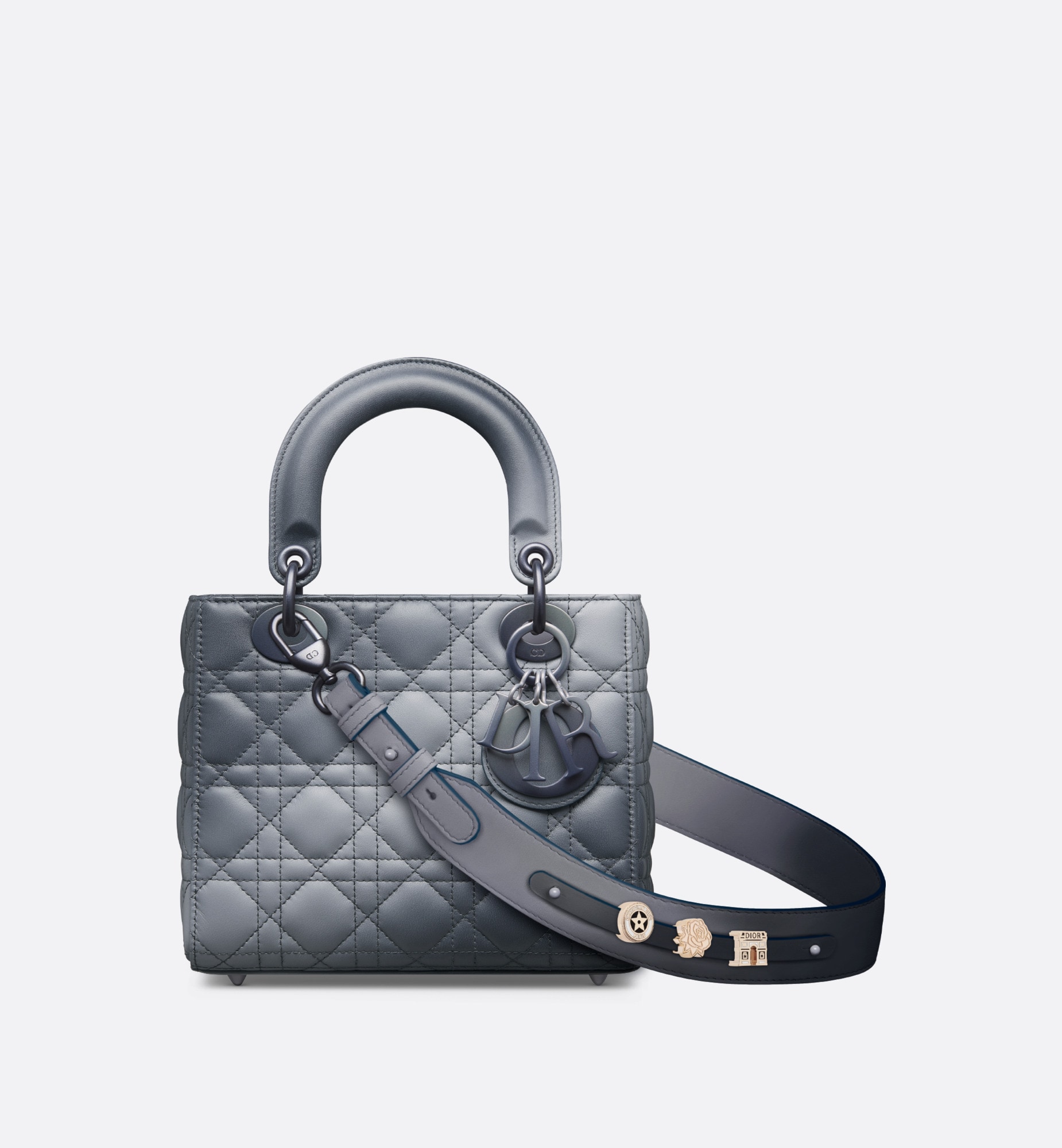Small Lady Dior My ABCDior Bag Ethereal Gray Gradient Cannage Lambskin