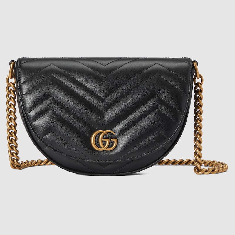 Gucci gg-marmont-matelassé-chain-mini-bag black
