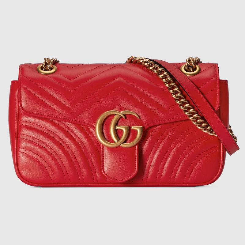gucci GG-Marmont-small-shoulder-bag red
