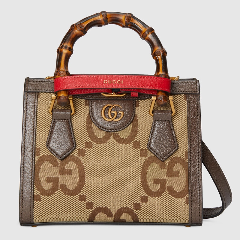 Gucci diana jumbo gg mini tote bag in camel brown