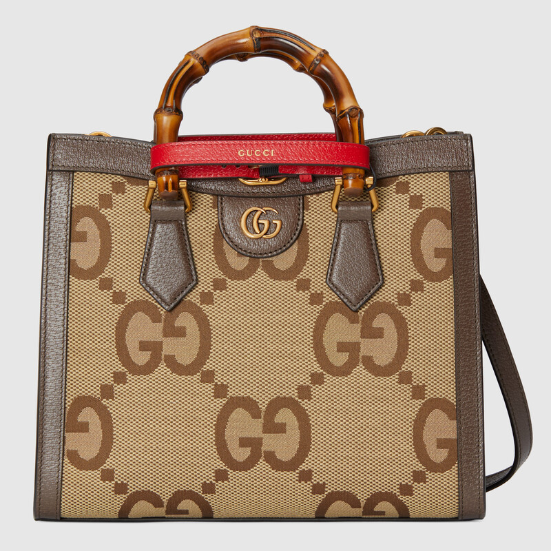 Gucci diana jumbo gg small tote bag in ebony brown