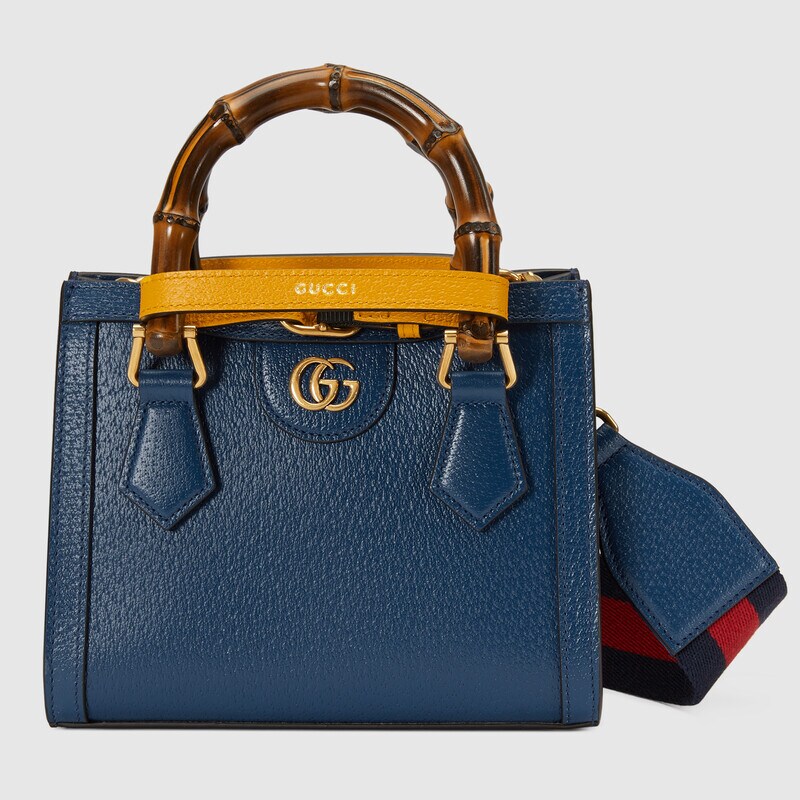 Gucci diana mini tote bag blue leather