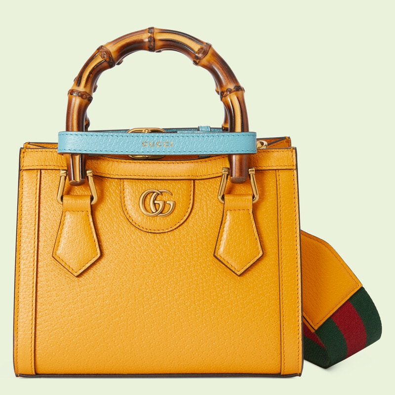 Gucci diana mini tote bag in yellow leather