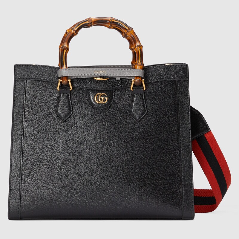 Gucci diana small tote bag in black leather