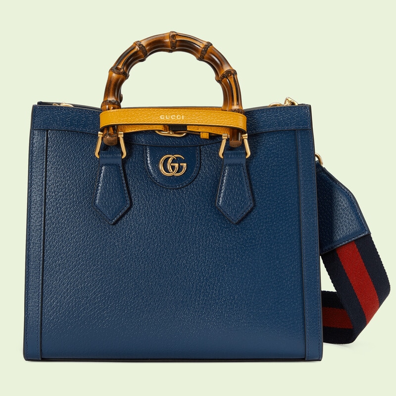 Gucci diana small tote bag in blue leather