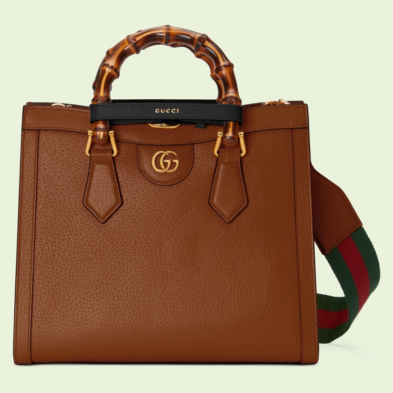 Gucci diana small tote bag in brown leather
