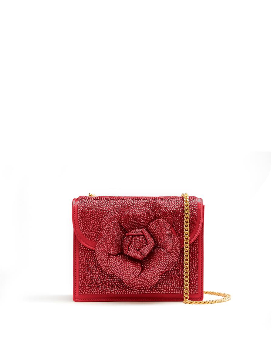 Ruby red oscar de la renta tro bag