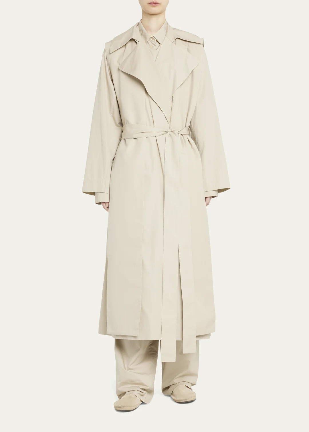 The row badva long belted trench coat