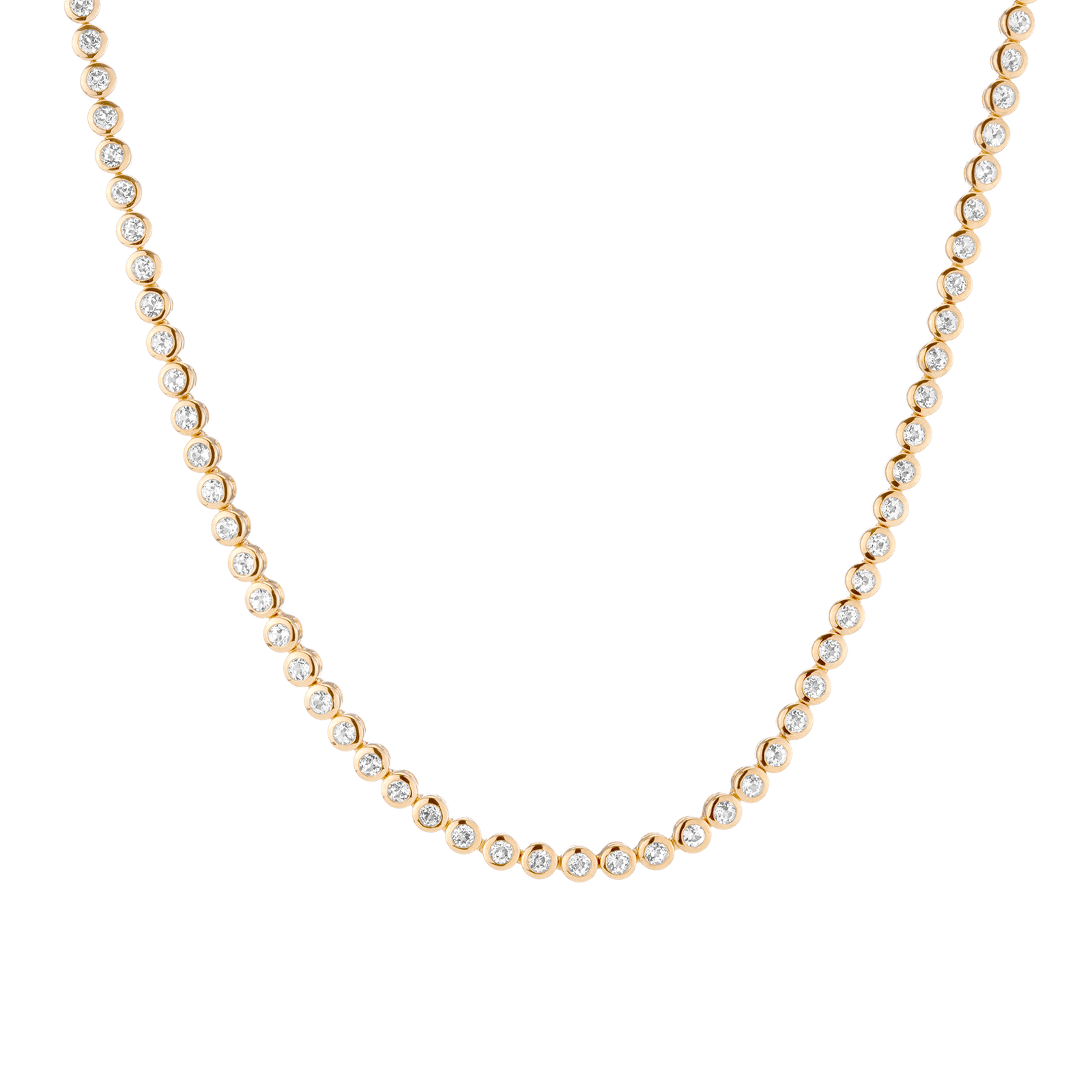 Aurate new york diamond bezel tennis necklace, 14k white gold