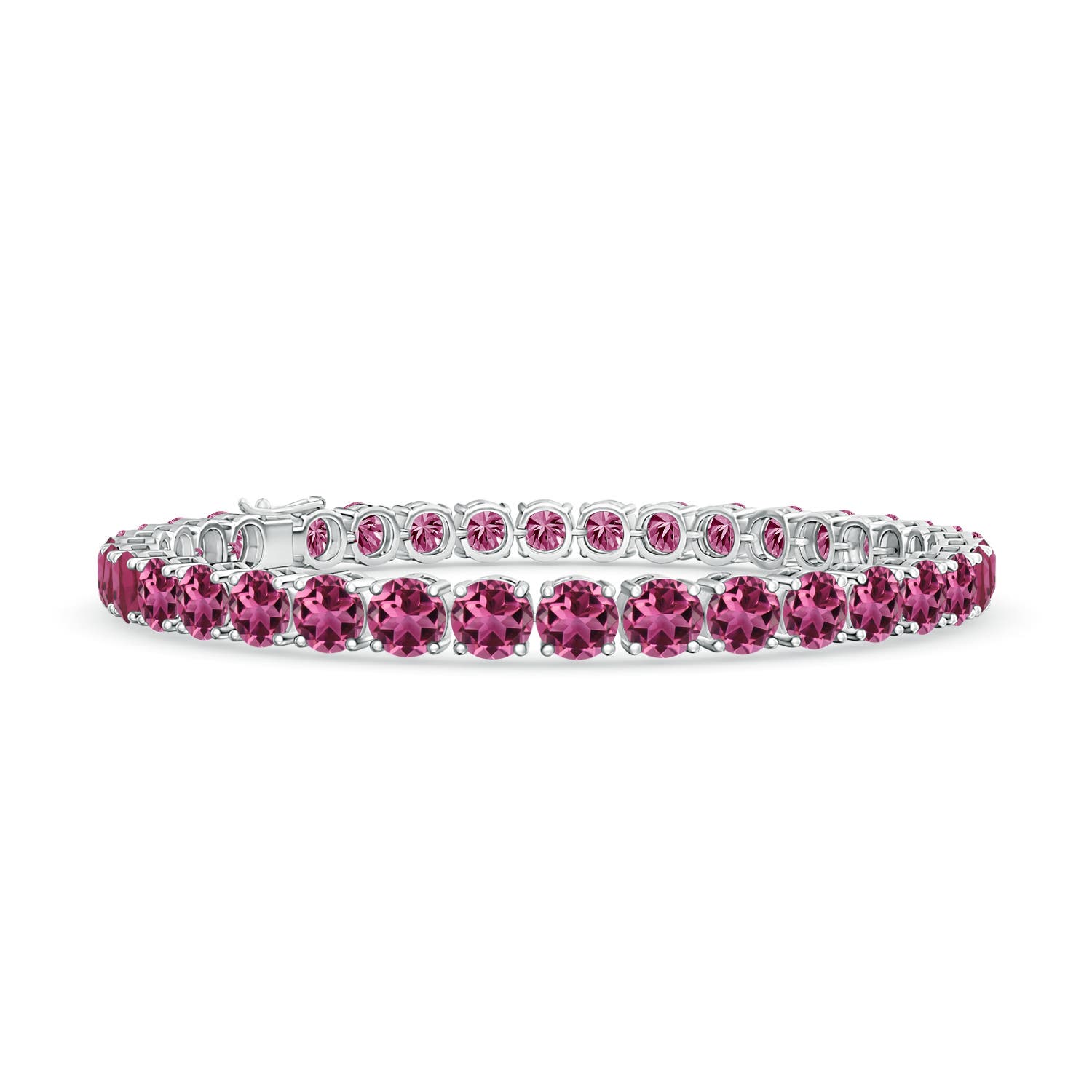 Classic pink tourmaline linear angara tennis bracelet