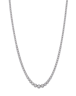 Colorless diamond crown set tennis necklace in 14k white gold, 10. 0 ct. T. W. - 100% exclusive