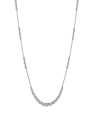 Diamond graduated station tennis necklace in 14k white gold, 2. 25 ct. T. W. - 100% exclusive