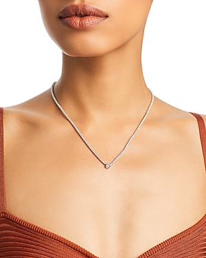 Diamond solitaire tennis necklace in 14k white gold, 2. 30 ct. T. W. - 100% exclusive