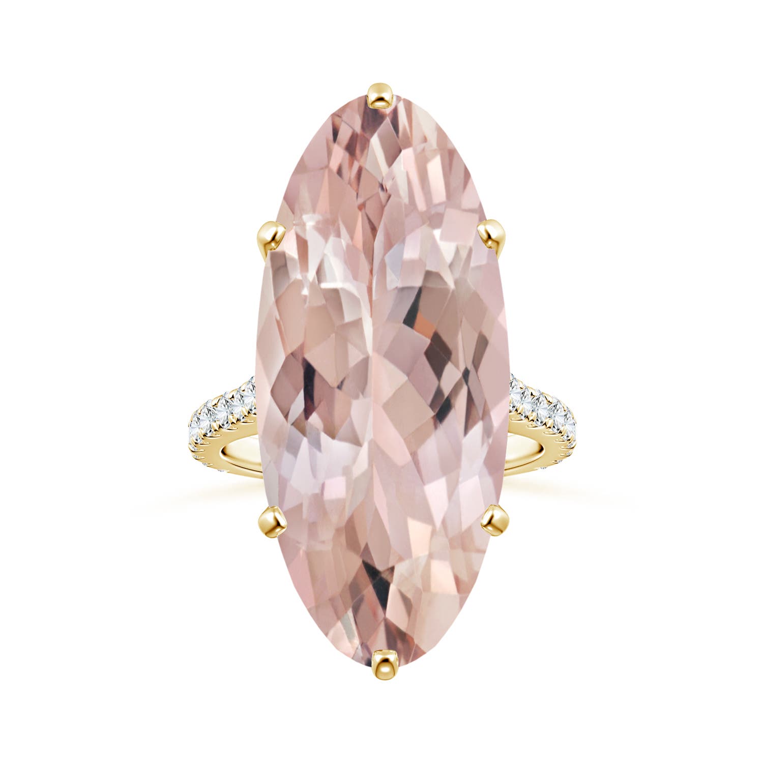 Peg-set gia certified oval with diamonds angara morganite ring