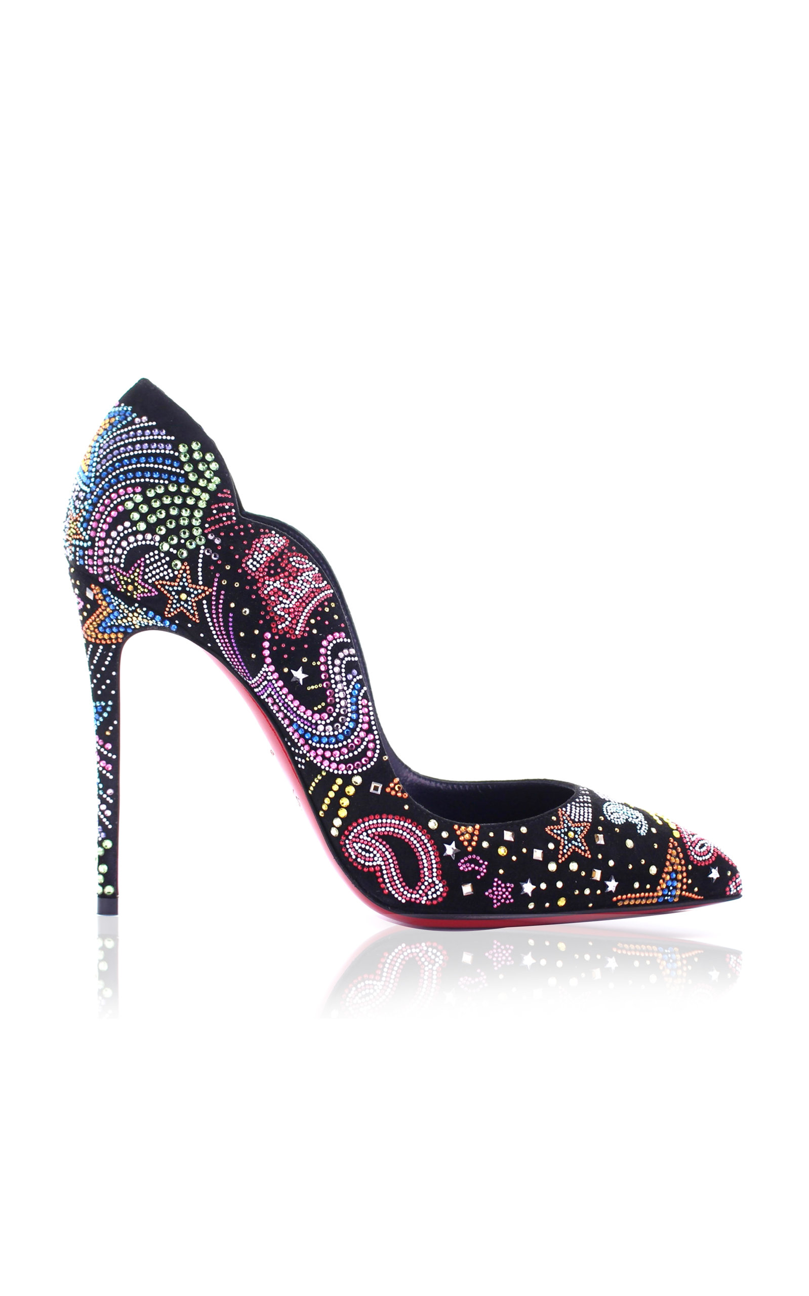 Christian louboutin hot chick 100mm crystal-embellished leather pumps