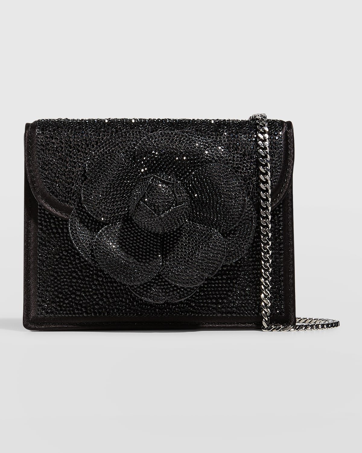 Mini tro crystal suede crossbody oscar de la renta bag