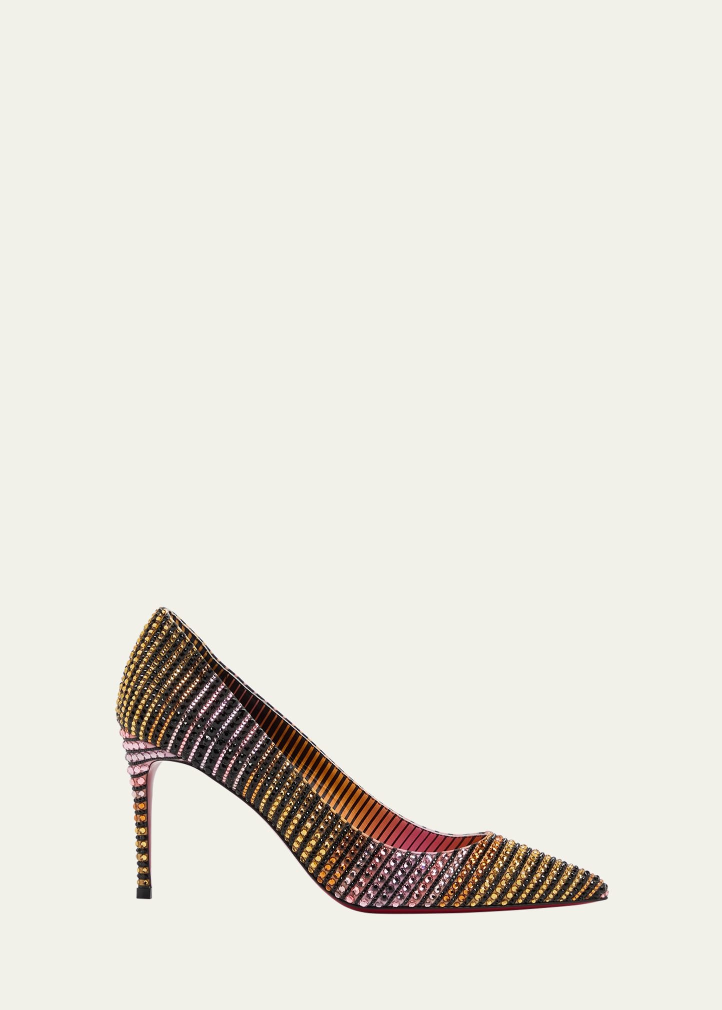 Multicolored crystal-studded christian louboutin kate pumps