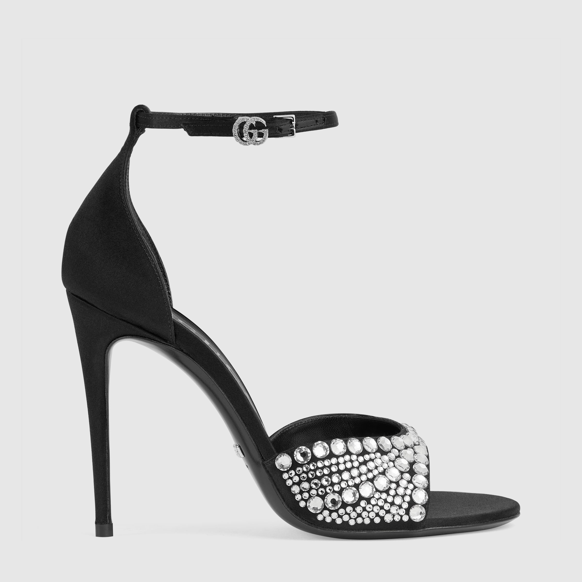 Women's high heel gucci sandals with crystals