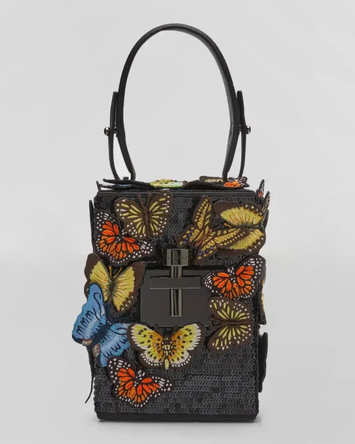 Alibi butterfly sequin cube top-handle oscar de la renta bag